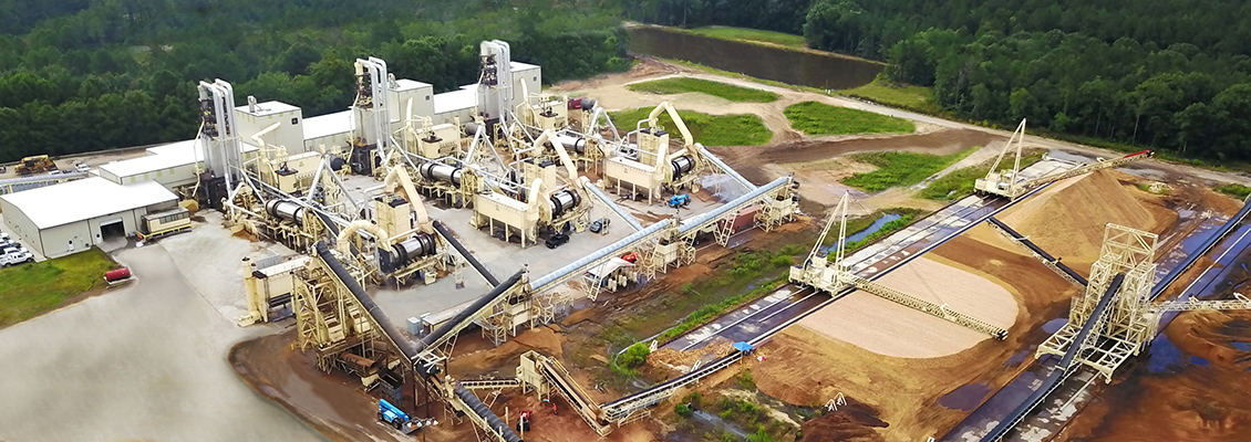 an overhead view of the hazelhurst wood pellet plant